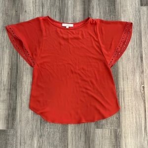 Loft XS orange casual shirt